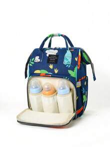 Multifunctional Changing Bag Girl's New Graphic Cute Highly Attractive Print Large Capacity Waterproof Tote Backpack - Blue - View 4