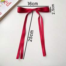 1 件适合女孩的小发饰和长尾巴，缎面双层蝴蝶结夹蝴蝶结发夹发夹适用于法式发饰，适合女士女孩可爱、学校万圣节