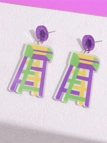 瑪蒂藍嘉年華系列多彩皇冠、香檳瓶、動物、狗形耳環作為派對禮物 - A - 查看 19