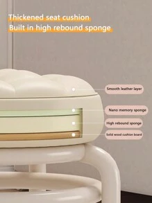 高級pu皮&鐵藝小凳,配通用輪子-多功能家用低凳,海綿墊座-支持200磅-適用於幼童學步和換鞋 - 米色 - 查看 4