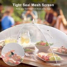 6 Packs Colored Large Pop-Up Mesh Food Cover Tent,17 Inches Food Protector Covers Reusable And Collapsible Outdoor Picnic Food Covers Tent For Parties Picnics, BBQs - White - View 5