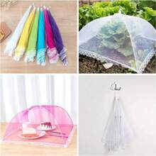 6 Packs Colored Large Pop-Up Mesh Food Cover Tent,17 Inches Food Protector Covers Reusable And Collapsible Outdoor Picnic Food Covers Tent For Parties Picnics, BBQs - White - View 2