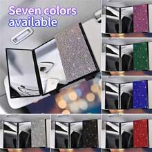 汽車三折化妝鑽鑲鏡,汽車遮陽板化妝鏡,汽車內部後視鏡 - 彩色 - 查看 2