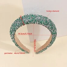 1pc Rhinestone Headband For Girls, Shiny Padded Headpiece Hair Hoop, Fashionable Simple Rhinestone Headband Hair Accessory For Girls Gift - Dark Grey - View 3