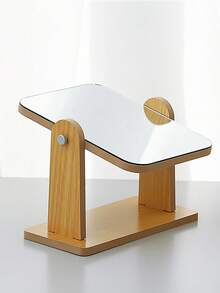 1入組簡約木製化妝鏡,旋轉式桌上化妝鏡 - 木質色 - 查看 4