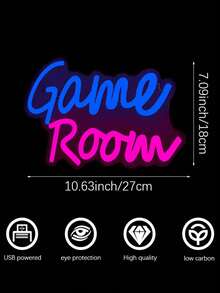 Game Room Colored Letter Shape Neon Light Sign With Chain, Hook, Nail For Background Decoration, Suitable For Game Room, Game Hall, E-Sports Room And Indoor Decoration - Color - View 4