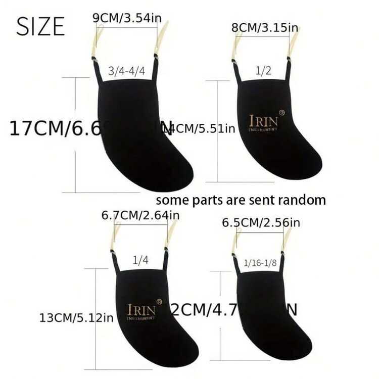 IRIN Deerskin Velvet Violin Cheek Pad 3/4-4/4 1/4-1/2 1/8-1/16 - Black - View 2