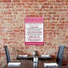 1個鋁製標誌室內規則有趣鋁製標誌,適用於青少年女孩男孩臥室/遊戲房門飾,宿舍牆壁配件酷物8 X 12英寸/ 20 X 30厘米 - 規則 - 查看 7