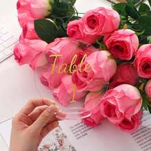 5入組透明圓形亞克力婚禮桌號卡,diy聚會生日會議座位標誌