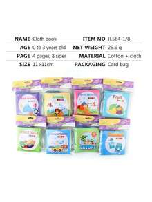 1 Set Of Soft Fabric Books For Babies, Colorful Books Covering Learning Topics Like Ocean, Animals, Clothing Knowledge, Transportation, Fruits, Vegetables, Nature Cognition, With Crinkly Sound Effect, Perfect For Baby's Enlightenment Gift - Green - View 7