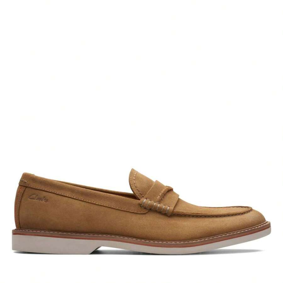 Clarks Men's Atticus Lt Slip Suede Loafer In Dark Sand - dark sand - View 1