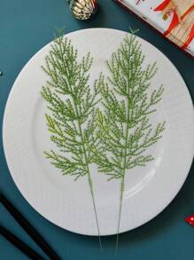 5/10入組人工雪松松柏枝葉植物,聖誕樹裝飾,室內外家居裝飾,婚禮用品,戶外場所裝飾,庭院花園裝飾 - 薄荷綠 - 查看 1