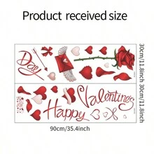 Ngày lễ tình nhân Tiếng Anh Slogan : Hoa hồng , Love , Phòng ngủ , Tiền sảnh , Nhà  Đồ trang trí , Dán tường , Tự dính - Nhiều màu - Xem 3