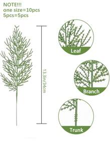 5/10入組人工雪松松柏枝葉植物,聖誕樹裝飾,室內外家居裝飾,婚禮用品,戶外場所裝飾,庭院花園裝飾 - 薄荷綠 - 查看 2