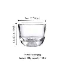 1只家用酒精玻璃杯,2盎司,高級日本金箔小杯,創意玻璃冰山威士忌杯 - 無色 - 查看 7