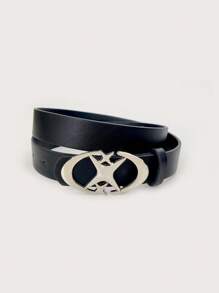 1pc Women's Black Belt With Star Shaped Decoration, Suitable For Daily Wear/Party, Pairs With Jeans And Work Pants - Black - View 3