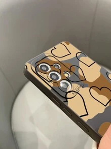 1個tpu霧面眼睛和黑色心形圖案印花手機殼,適用於蘋果,三星,小米,紅米,oppo等品牌 - 彩色 - 查看 3