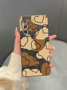 1個tpu霧面眼睛和黑色心形圖案印花手機殼,適用於蘋果,三星,小米,紅米,oppo等品牌 - 彩色 - 查看 1