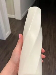 1 pieza Jarrón de plástico de unicolor para decoración, adecuado para sala de estar, dormitorio, balcón, oficina, mesa, con decoración de cultivo de agua, decoración del hogar, decoración de habitación, jarrón de vidrio - Blanco - Ver 6