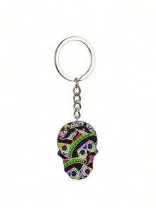 1入款多色流行朋克與哥德風格有機玻璃骷髏頭掛件鑰匙圈袋吊飾,送給朋友、情侶作為禮物 - 彩色 - 查看 18