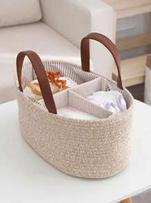 媽咪皮革編織手提包