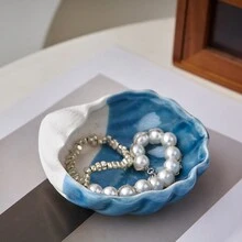 1pc Creative Ocean Themed Shell & Starfish Jewelry Organizer, Multi-Purpose Storage Holder In Ins Style - Blue - View 3