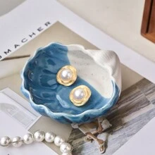 1pc Creative Ocean Themed Shell & Starfish Jewelry Organizer, Multi-Purpose Storage Holder In Ins Style - Blue - View 1