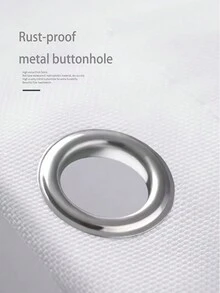 1pc Simple Style North Europe Bathroom Shower Curtain, Water & Mold Resistant, No Drilling Needed, Morandi Color Circle Pattern - Multicolor - View 7