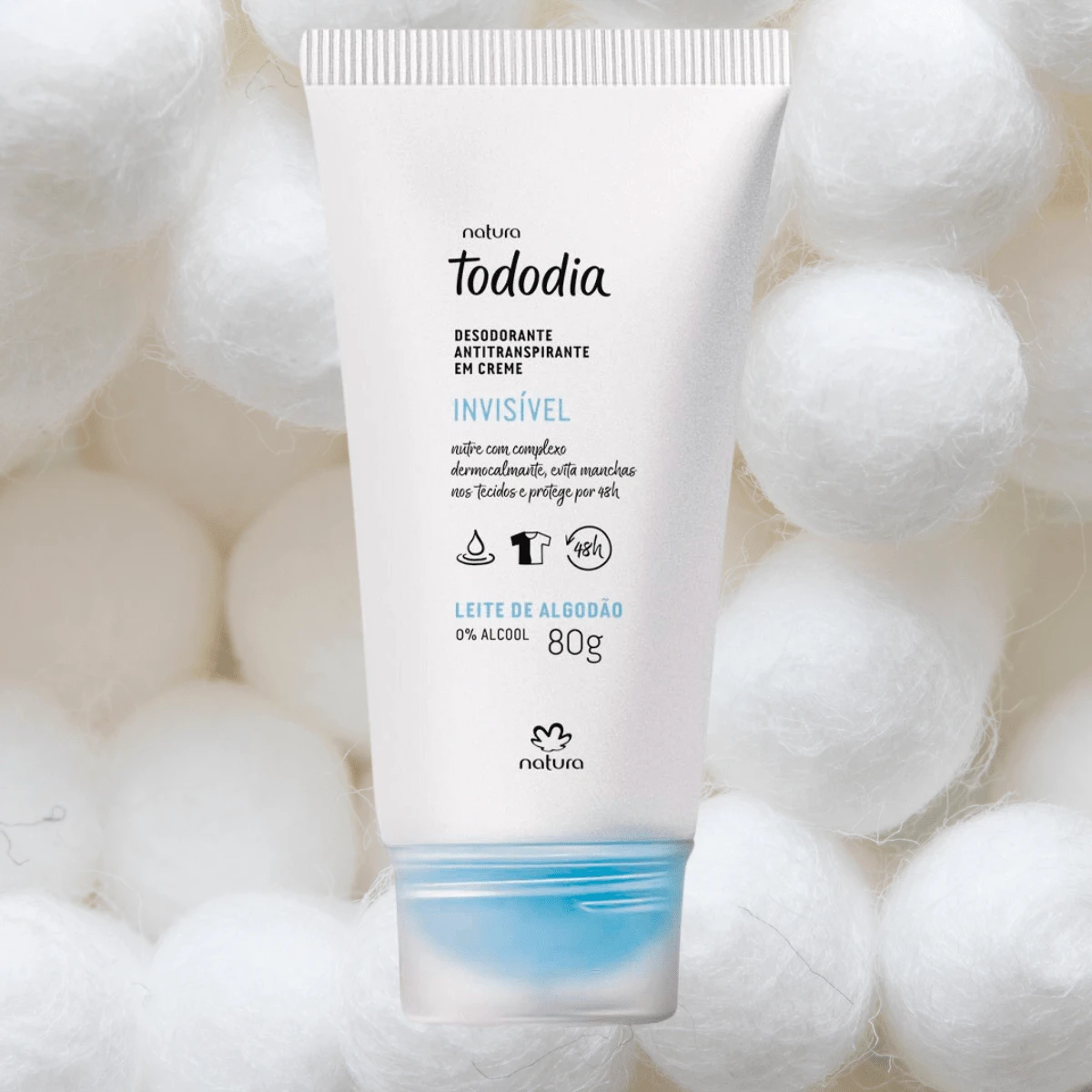 Desodorante antitranspirante invisible en crema 80 gr Tododia Natura, 0% alcohol,  varios aromas - L de Algodón - Ver 1