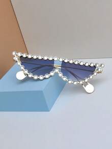 时尚女士时尚眼镜，带水钻装饰，适合日常佩戴 - 彩色 - 查看 15