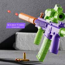 1set M416 Toy Gun, Semi-Auto Ejection Shell Assault Rifle, Educational Model, Long Shooting Range, Cool Appearance - Purple - View 3