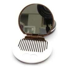 1入迷你口袋巧克力餅干迷你梳子鏡子,可愛深咖啡色 - 巧克力棕 - 查看 5