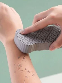 1pc Bath Sponge Strong Exfoliating Sponge,Bag,Organizer,Storage,Hair Clips - Grey - View 6