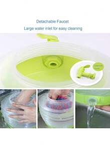 Dispensador de Agua Garrafon Con Grifo y Soporte Plegable De 5 Litros y 7 Litros De Colores Con Haza Portátil Para Viaje Cocina Almacenamiento de Bebidas Reutilizable - Azul - Ver 8