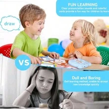 A Set Of Language Learning Flash Card Readers - Early Childhood Education Toys, 224 Types Of Content For Boys And Girls In Preschool Education, Pure English Version, Transportation, Animal, Environmental, And Character Cognition - Blue - View 5