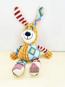 1入組寵物絨毛玩具填充物和吱吱聲的狗自我娛樂與貓牙齒清潔及耐咬互動娃娃寵物用品 - 鏽棕色 - 查看 8