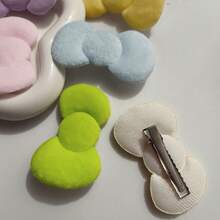 1pc Ladies' Candy Colored Velvet Hair Clip With Bow Design, Sweet Girl's Heart, Suitable For Fall And Winter Hairstyle Accessory - Yellow - View 5