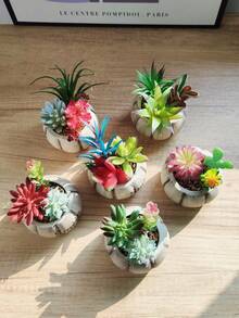 1入組人工南瓜陶瓷盆栽,帶熱帶多肉綠植,創意微景觀仿真盆栽花盆,適用於家居、臥室、客廳、辦公桌裝飾、酒店、酒吧、咖啡廳、商店櫥窗裝飾、攝影、diy製作景觀 - 款式1 - 查看 4