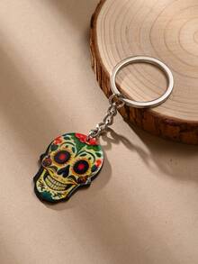 1入款多色流行朋克與哥德風格有機玻璃骷髏頭掛件鑰匙圈袋吊飾,送給朋友、情侶作為禮物 - 彩色 - 查看 4