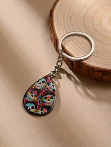 1入款多色流行朋克與哥德風格有機玻璃骷髏頭掛件鑰匙圈袋吊飾,送給朋友、情侶作為禮物 - 彩色 - 查看 5