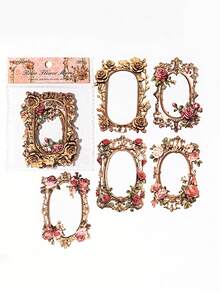 MOCARD 10 件/包復古花卉鏤空框剪貼簿材料、diy 裝飾用品、節日禮物、學校文具 - 玫紅色 - 查看 9