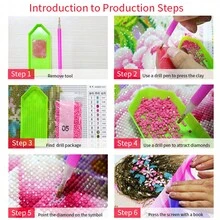 新品 DIY 钻石画套件 向日葵下的可爱猫咪动物风景亚克力马赛克墙画圆形钻石套装带工具 适用于客厅、卧室装饰 30x40cm/件 - 金色 - 查看 8