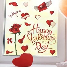 Ngày lễ tình nhân Tiếng Anh Slogan : Hoa hồng , Love , Phòng ngủ , Tiền sảnh , Nhà  Đồ trang trí , Dán tường , Tự dính - Nhiều màu - Xem 2