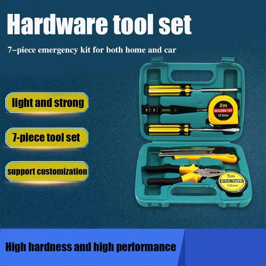 1set Hardware Combination Tool Box For Car Maintenance And Home Repair Including Hammer, Wrench