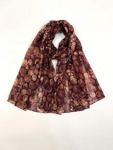 1條女士柔軟舒適的印花織造圍巾,適用於派對、海灘或旅行 - 彩色 - 查看 1