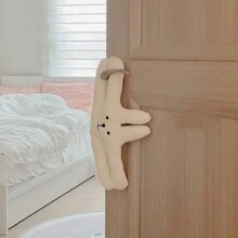 兒童用熊/兔形門挡,由毛绒材料制成,作为舒适的玩具/婴儿房门的装饰 - 棕色 - 查看 4