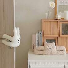 兒童用熊/兔形門挡,由毛绒材料制成,作为舒适的玩具/婴儿房门的装饰 - 棕色 - 查看 3