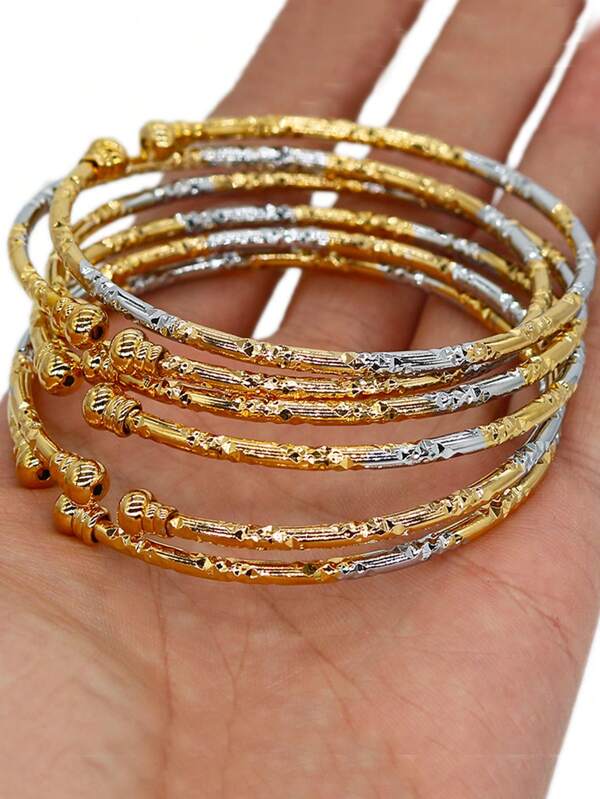 6 Pezzi/pacco 3mm Braccialetto Dorato , Gioielli Per Matrimonio, Regalo