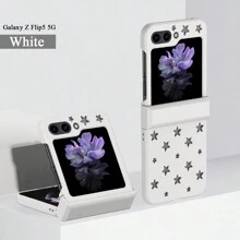 星星和空心設計的皮膚般的pc硬殼,輔以鉸鏈,提供全面的防摔保護,可兼容三星galaxy Z Flip5 4 3 5g - 淺藍色 - 查看 10