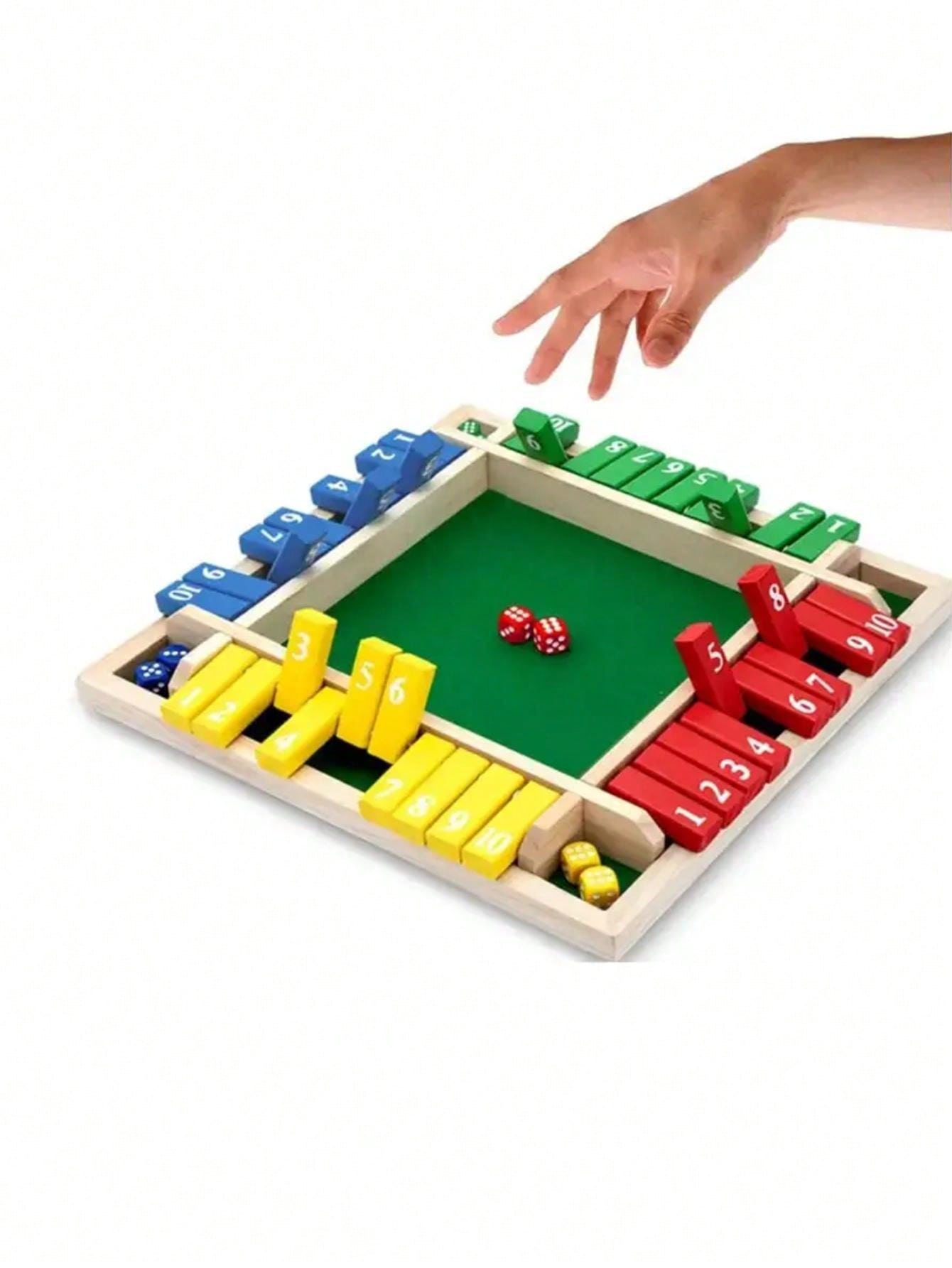 1 Pc Wooden Four-Sided Card Flipping Game Digital Game Toy Queuing ...